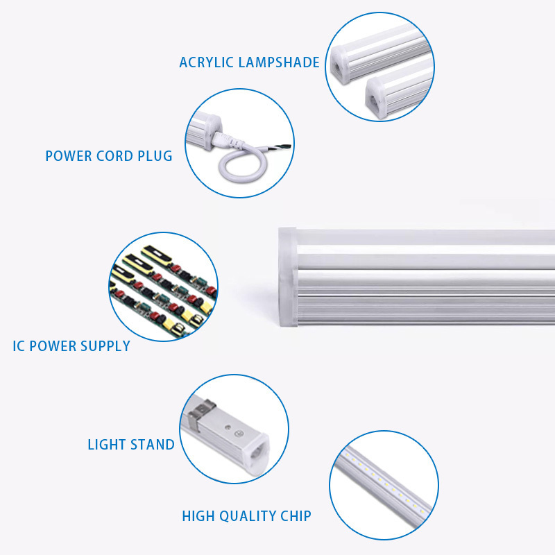 LED Shop Light 2ft 20W 2500LM 5000K T5 LED Light Fixture Clear Cover Ceiling and Utility Linkable Tube Lights for Shop