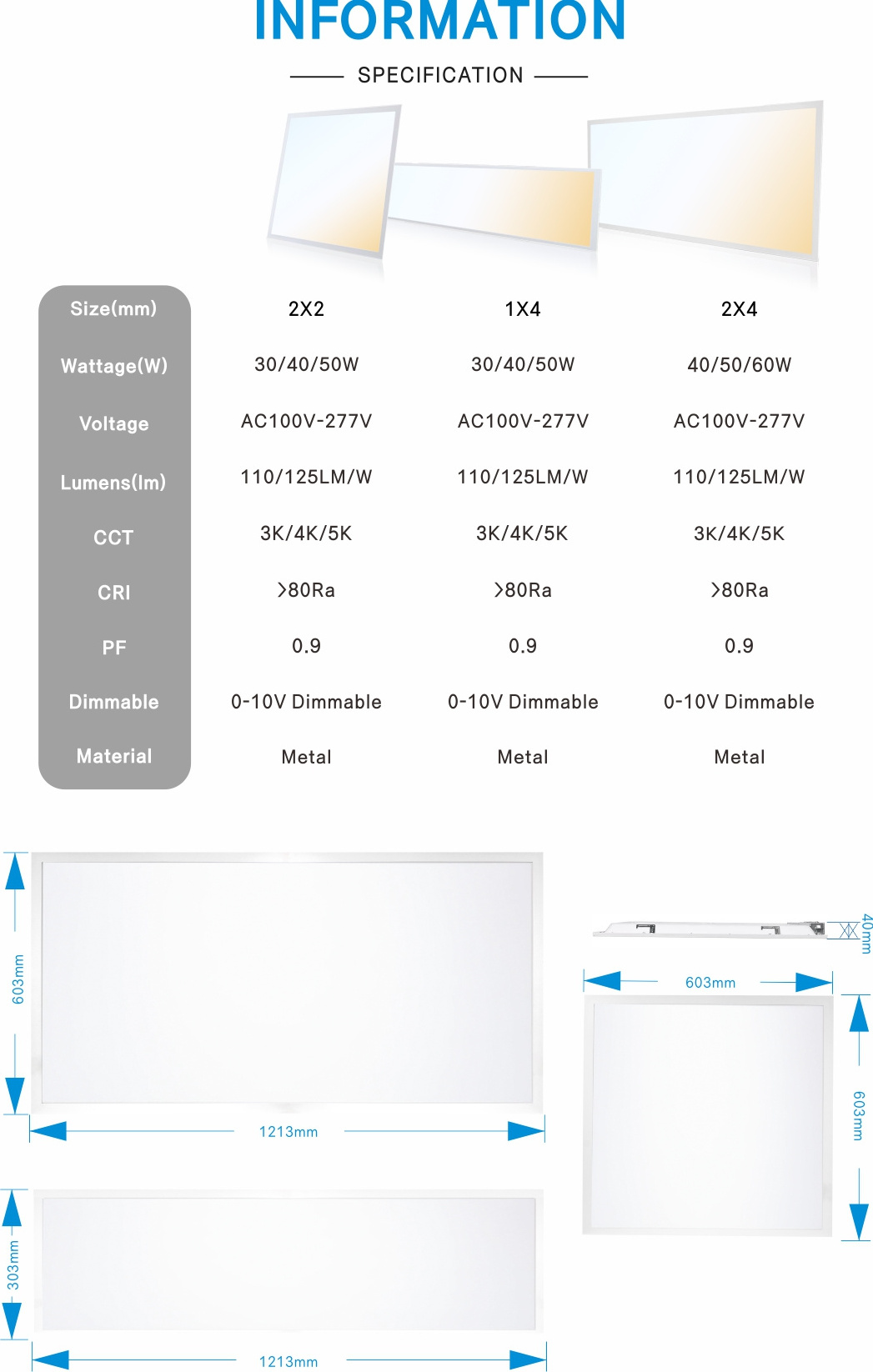 2X4 LED Flat Panel Light,4 Pack,48Watt,0-10V Dimmable,Lumens,5000K Daylight White Color, Drop Ceiling Flat LED Light Panel