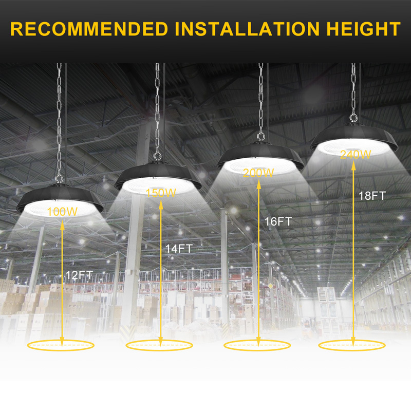 300w High Power Led High Bay Lights 5000k Daylight IP65 Led Shop Light With Remote for Garage /Factory/ Warehouse /Gym