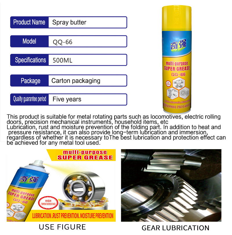 Super lubricating grease lithium based grease Butter spray  Bearing Lubricant Grease 500ML