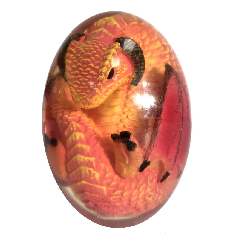 Christmas Halloween Gifts Souvenir Lava Dragon Egg Transparent Dinosaur Egg Toy Clear Resin Dragon Egg Decorations