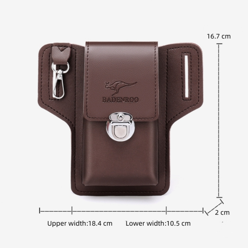 Factory Wholesale cigarette case Fashion Men's Fanny Pack PU Leather Waterproof Outdoor Travel Mobile Phone Bag For Men