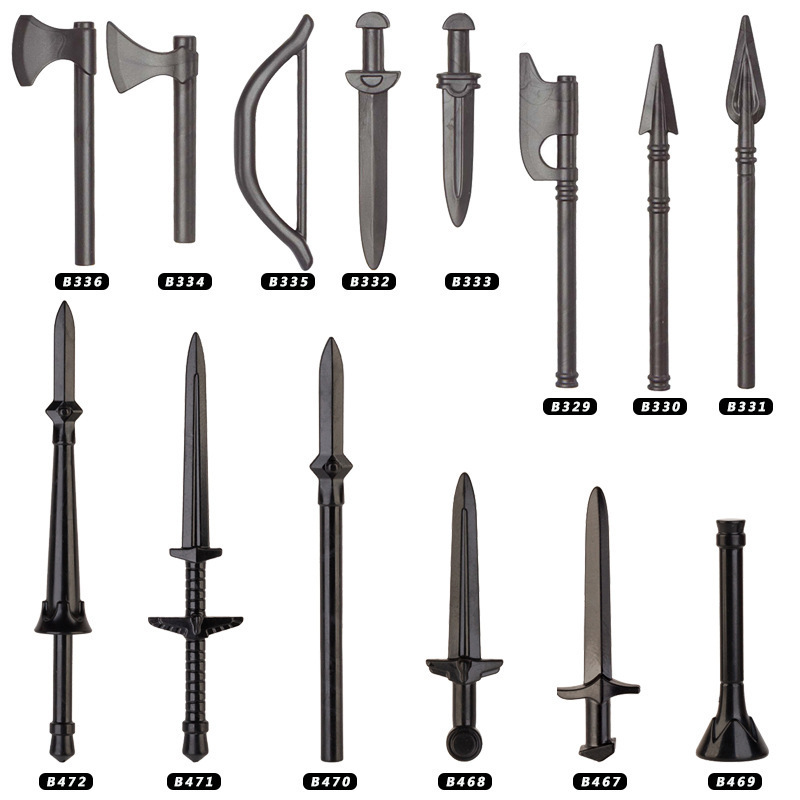 Medieval World weapons moc block shield sword Weapon Bow Arrow Knife Featured Accessories figure Building Blocks toys