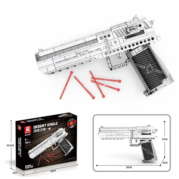 Sniper assembly can be fired  Building Blocks Assembled Military Series Super Large Pistol Revolver Compatible Educational Toys