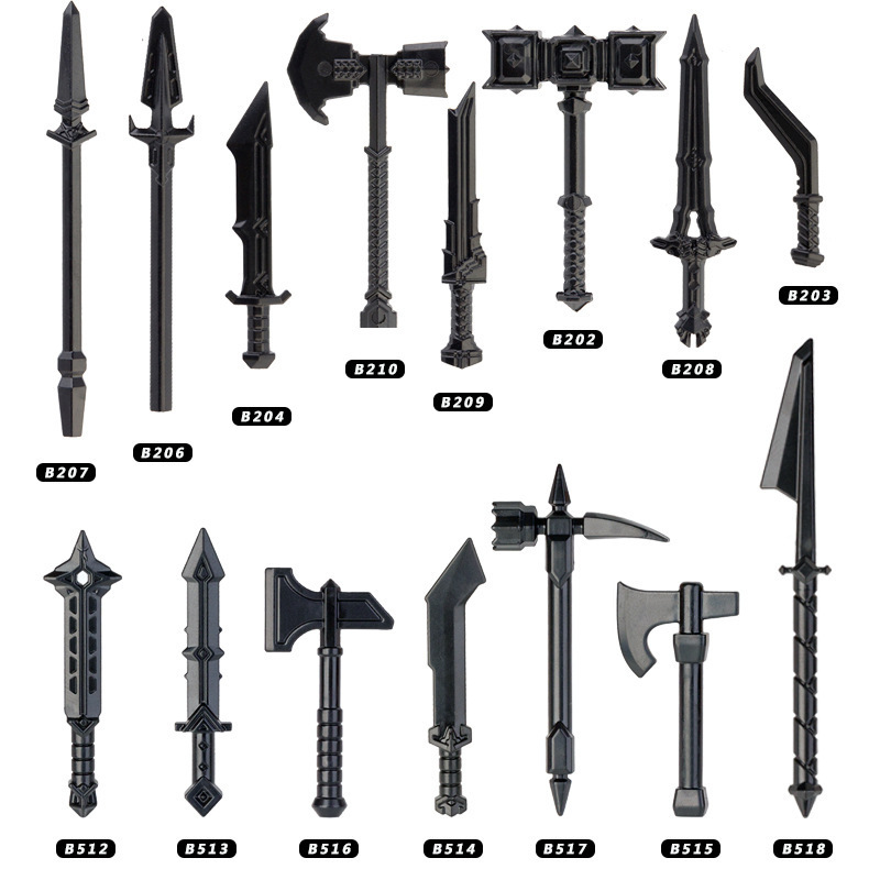 Medieval World weapons moc block shield sword Weapon Bow Arrow Knife Featured Accessories figure Building Blocks toys