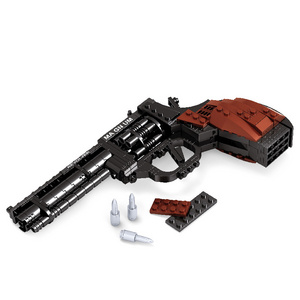 Magnum Revolver B Toy Pistol Gun Brick Toy 300pcs Military Building Block Revolver Assembled Cool Gun Toy for Kids