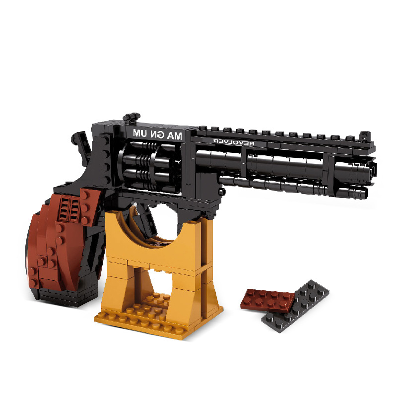 Magnum Revolver B Toy Pistol Gun Brick Toy 300pcs Military Building Block Revolver Assembled Cool Gun Toy for Kids