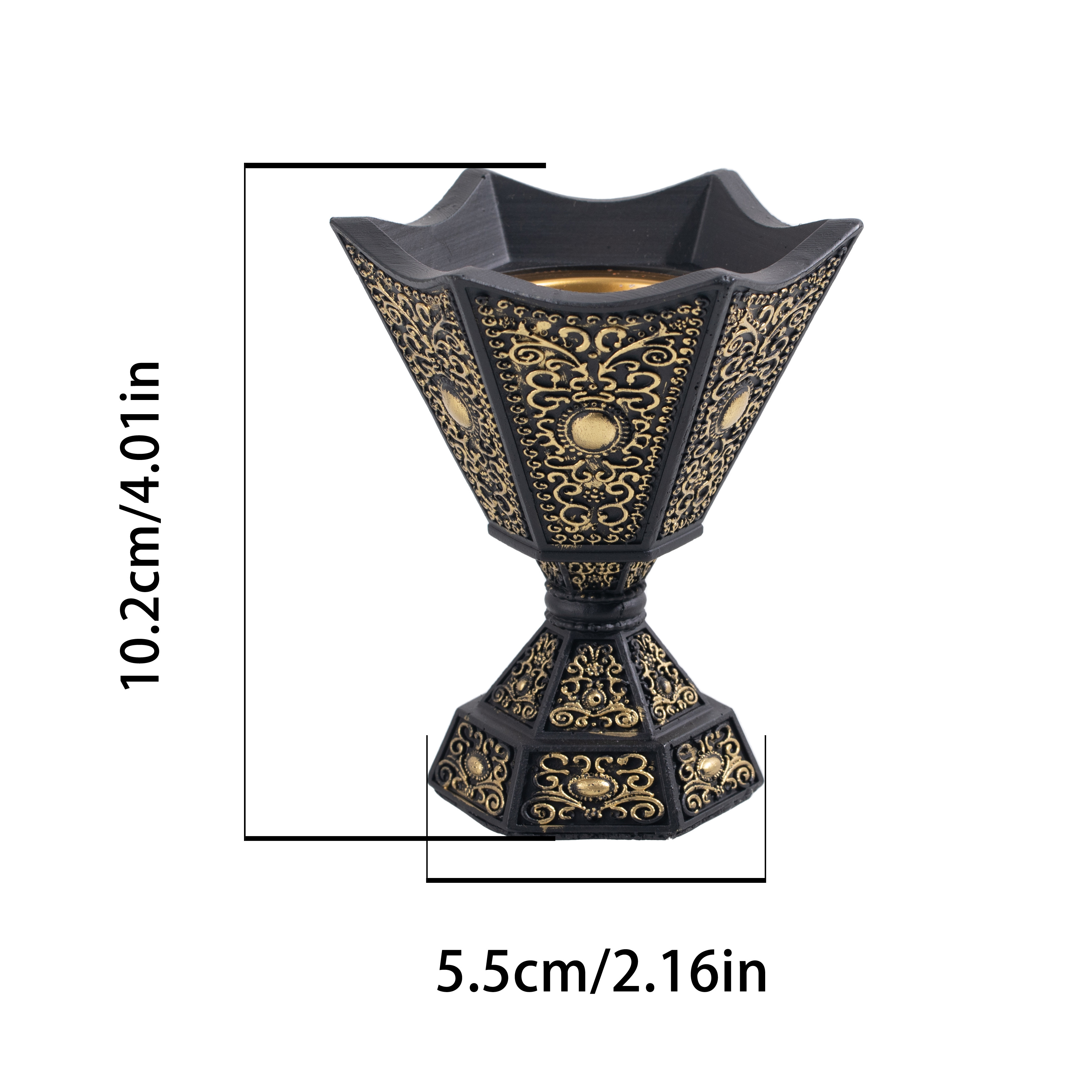 mini family decoration hexagonal tripod modeling resin art Traditional classic Arabic incense burner bakhoor charcoal burner