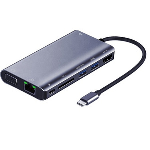 Docking station Multi-Function HDTV VGA 2K1080P 3.5 Audio RG45 SD USB Hub 3.0 2.0  PD Type-C Docking Station