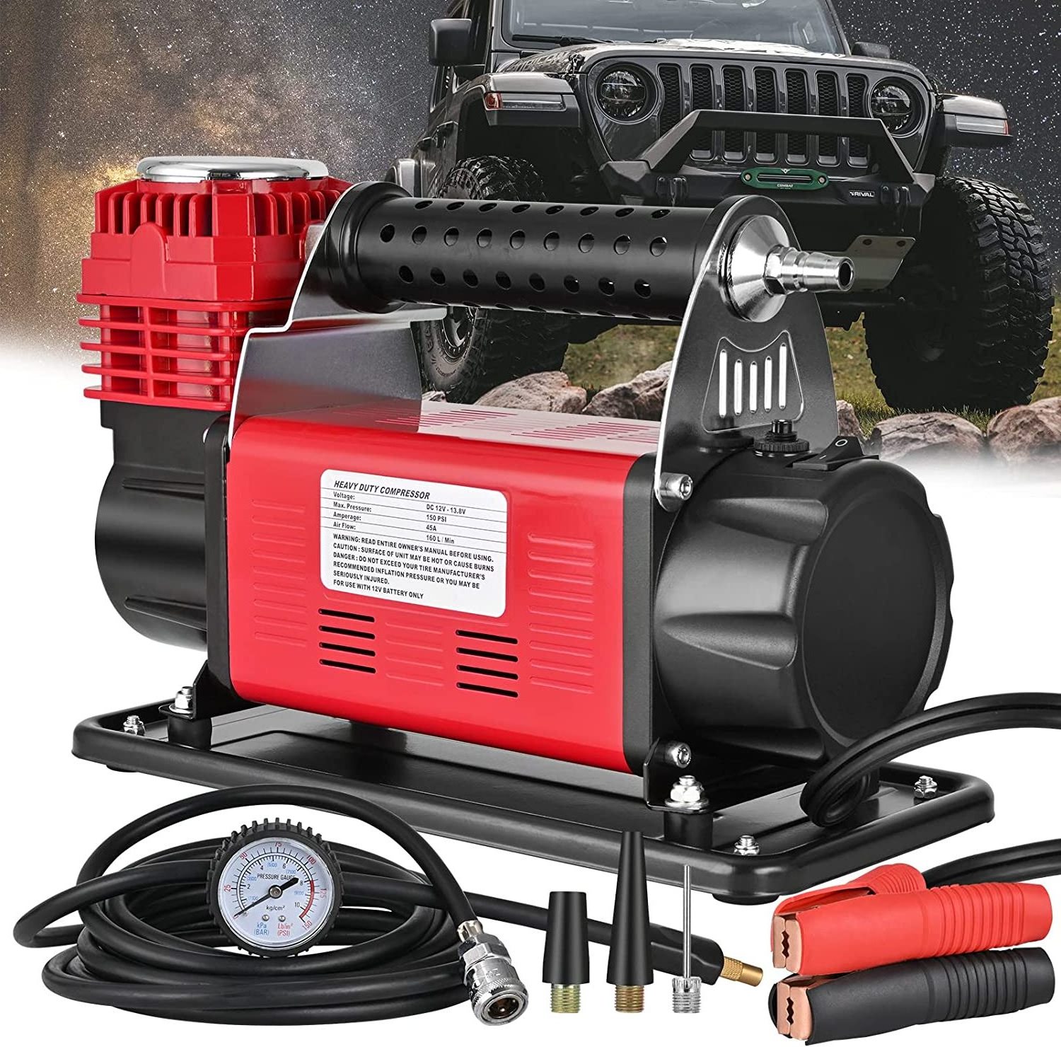 DC 12V 4WD portable air compressor 160L/min air pump mini electric car tire air compressor Tire Inflator