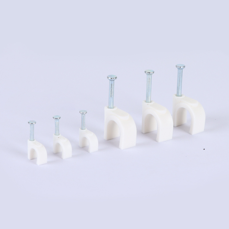 Wholesale Full Size PE material electrical wire Plastic Circle Cable Clip Plastic Wire Clips