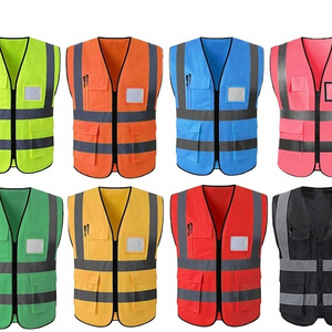 Factory Reflective Vest Jacket Strip Construction Security Personal Safety Vest High Visibility Hi Vis Work Reflective Clothing