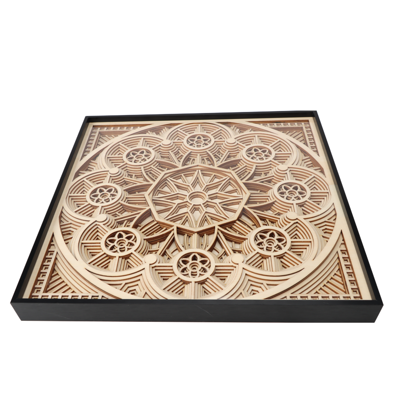 Popular wood craft wall decorations Beautiful Layered wooden Mandala Wall Decor