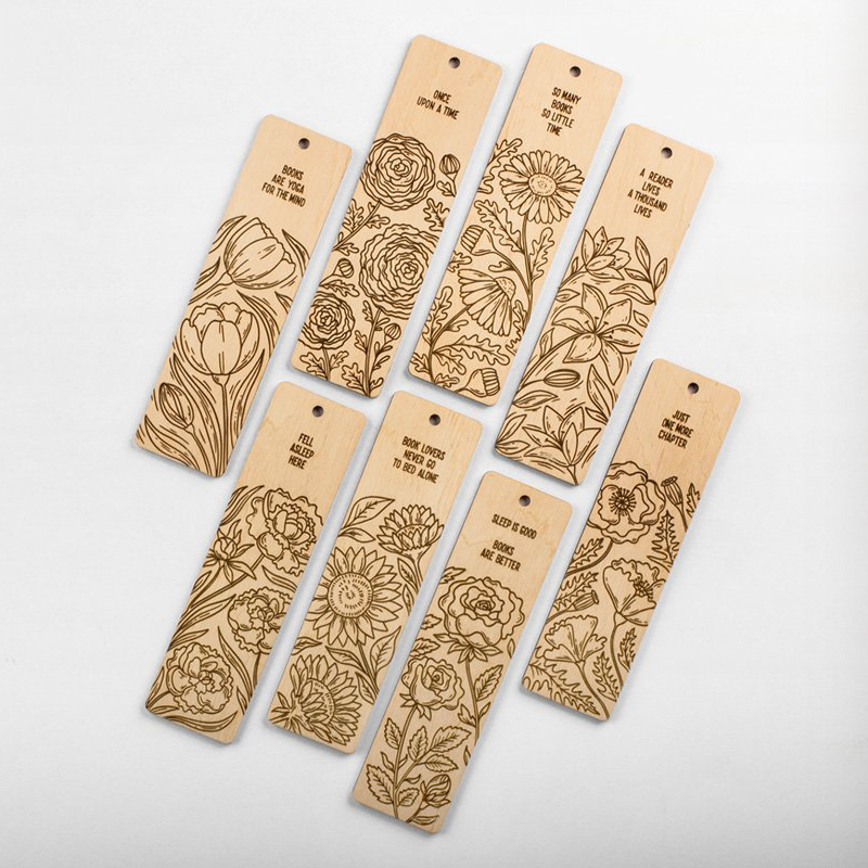 Custom Laser Engraving Wood Blank Bookmark Natural Unfinished,High Quality Personalized Wooden Bookmark Wood Boxed