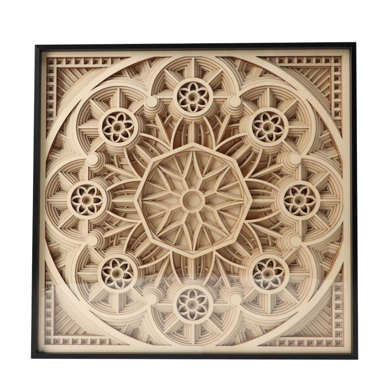 Popular wood craft wall decorations Beautiful Layered wooden Mandala Wall Decor