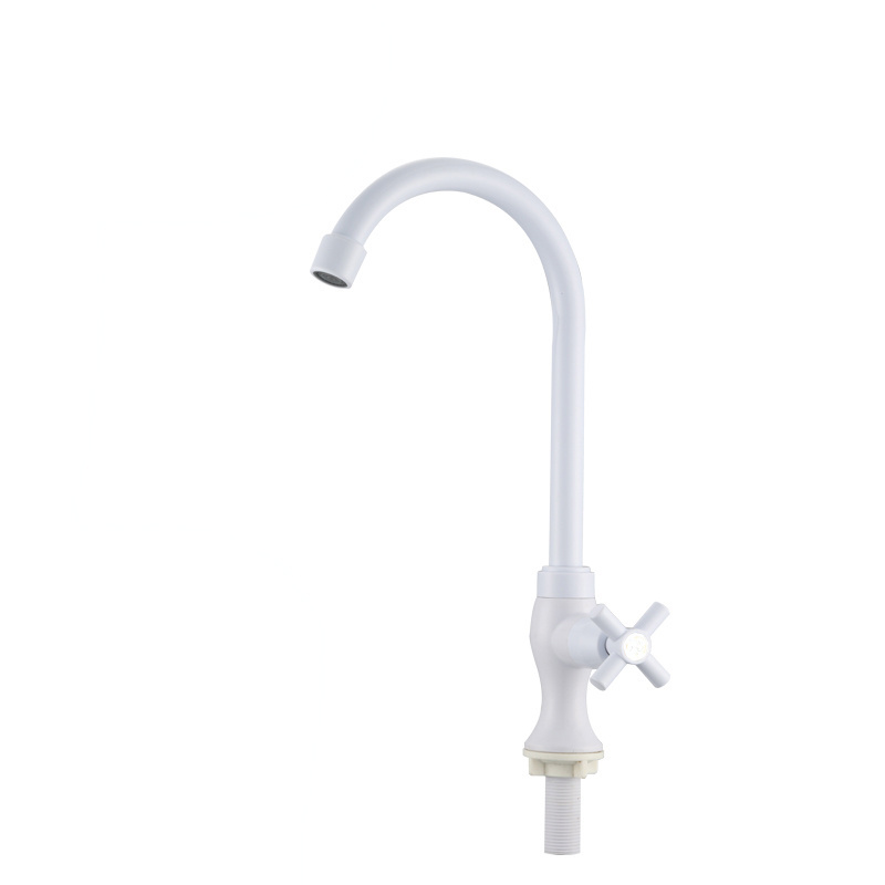 Basin Sink PVC Plastic White Water Tap Kitchen Tap Bathroom Faucet