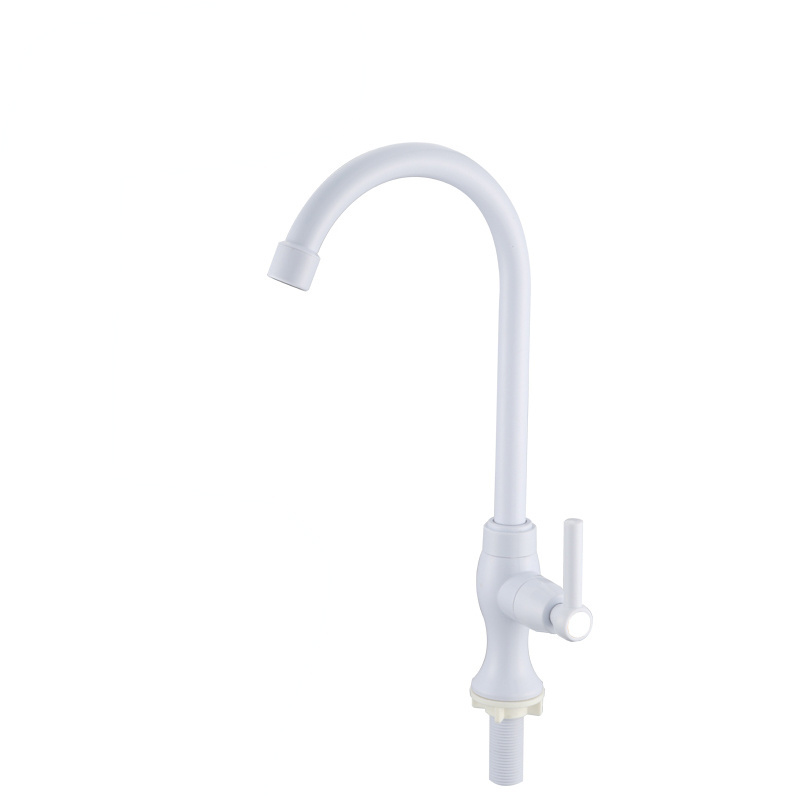 Basin Sink PVC Plastic White Water Tap Kitchen Tap Bathroom Faucet