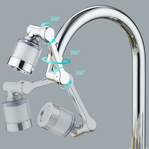 1080 Degree Rotating Tap Extender Aerator PP cotton filter Large-Angle Rotating Robotic Arm Faucet Aerator