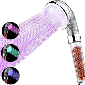 Bathroom Color Changing Led Shower Head Temperature Display Vitamin Shower head 7 Color Lighting