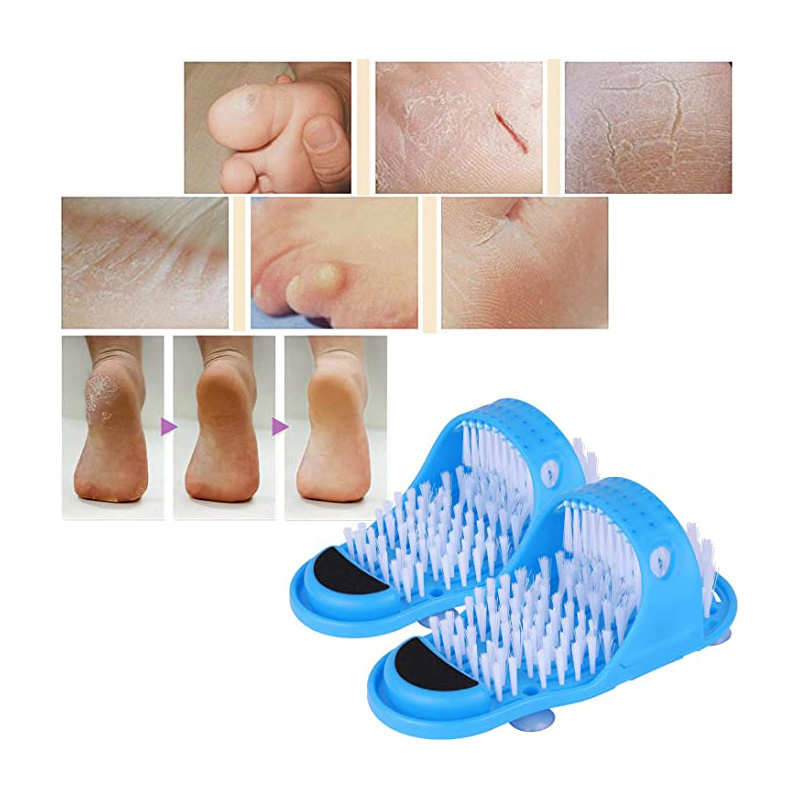 Feet Cleaner Washer Silicone Bathroom Foot Scrubber Spas Massage Exfoliating Cleaning Slipper Shower Washer Bath Supplies