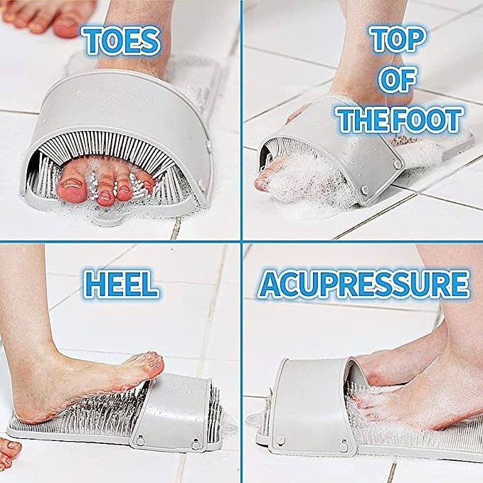 2023 Best Selling New Design Silicone Shower Foot Scrubber Bath Shower Exfoliating Pedicure Hard Dead Skin Slipper