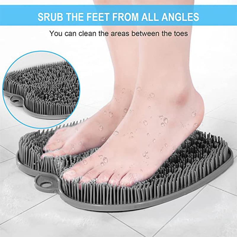 Shower Silicone Foot Massager Scrubber Mat Exfoliates Bath Foot Brush Foot Cleaner Scrubber With Suction Cup