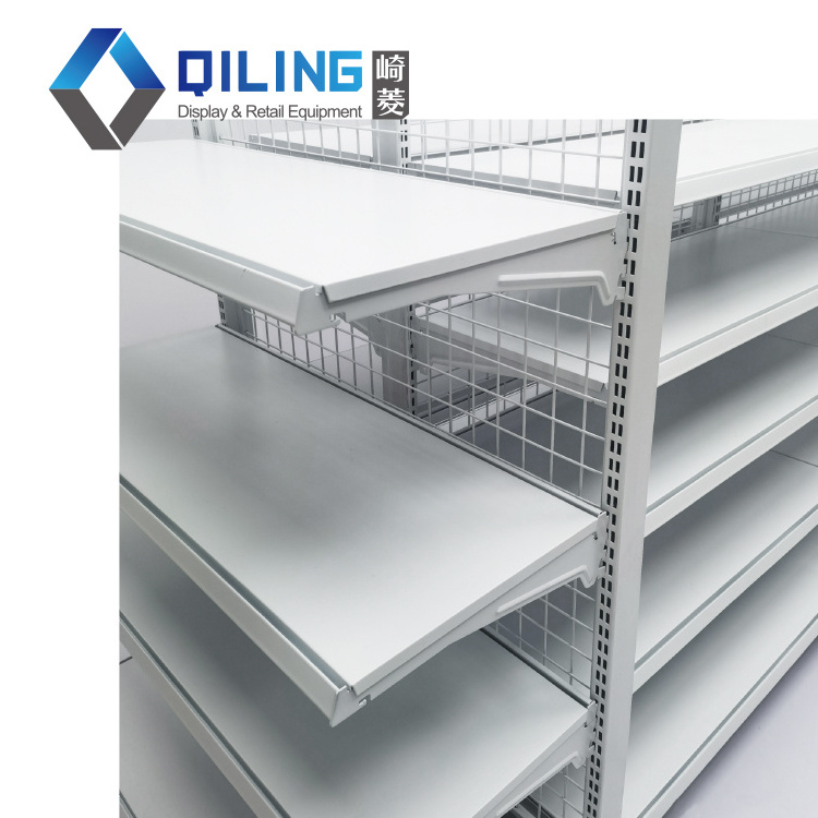 Metallic Material And Double-sided Grocery Shelves Supermarket Shelf Display Racks Store Shelves