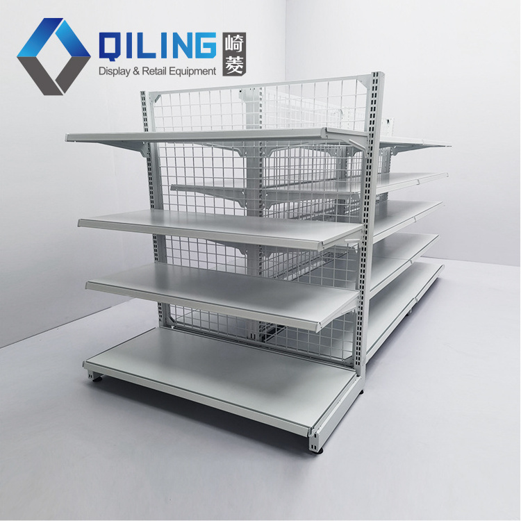 Metallic Material And Double-sided Grocery Shelves Supermarket Shelf Display Racks Store Shelves