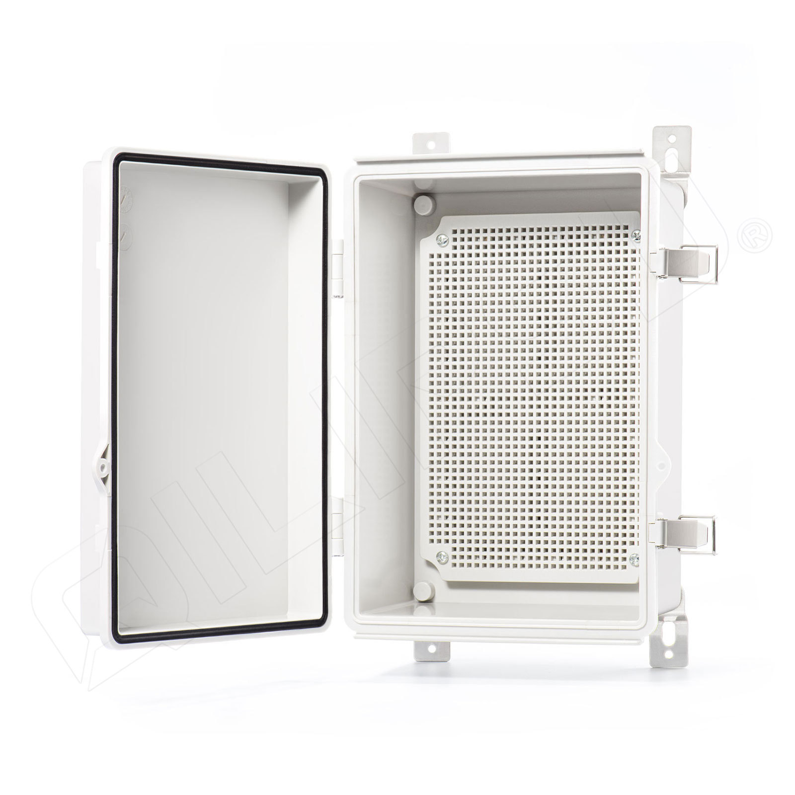 QILIPSU IP67 Waterproof Junction Box Outdoor Electrical Box ABS Plastic Enclosure Hinged Grey Door for Proejcts 11.2