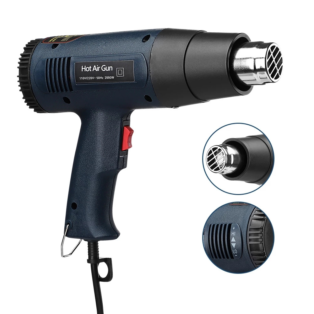 High-power heat gun 110V U.S. standard handheld baking gun car film baking gun Industrial Temperature Adjustment