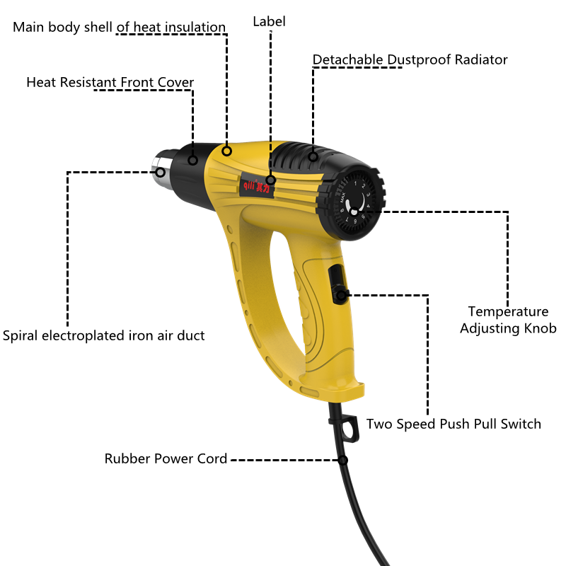 QR-612B Qili Factory Directly Sell Heat Gun Phone Repair Electric Heat Gun Heat Gun Crafts