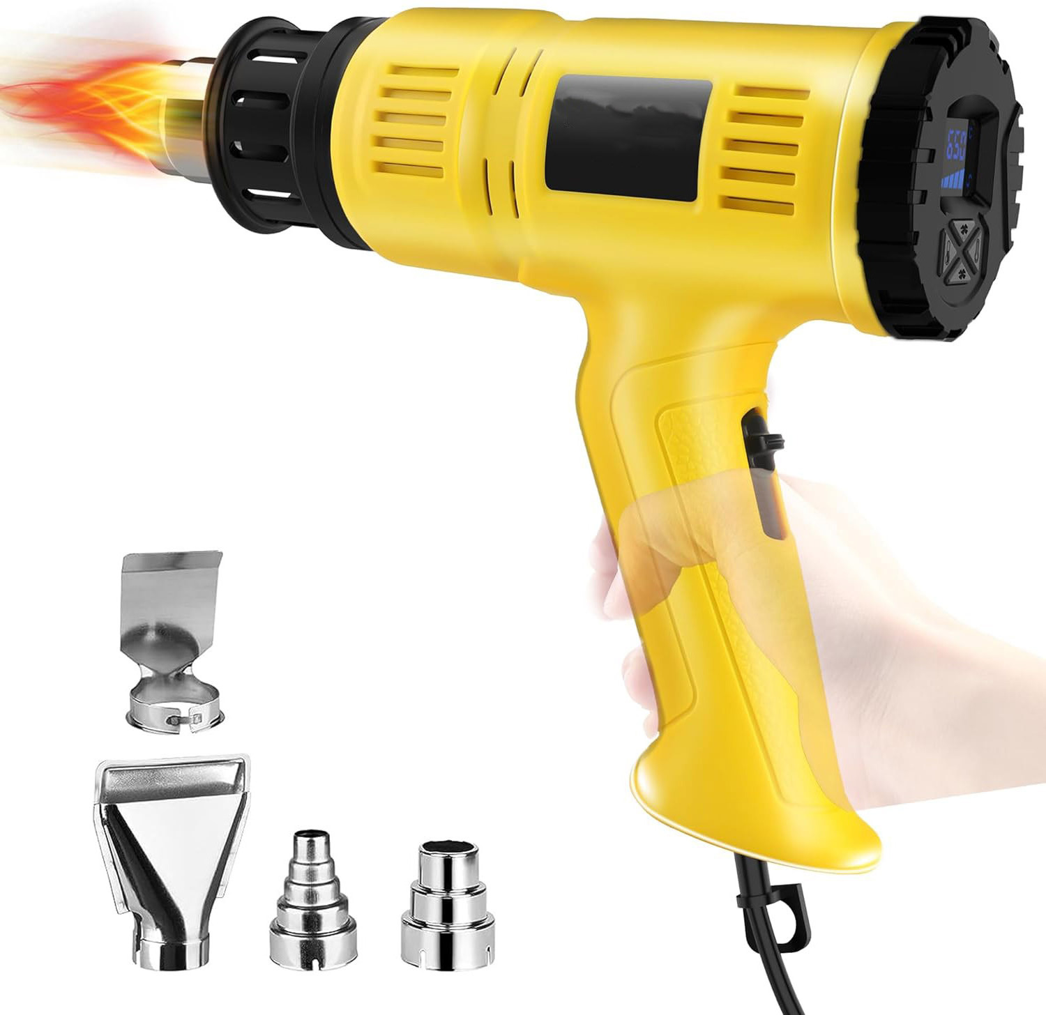 Heat Gun 2000W Heavy Duty Heat Gun Kit, Durable and Overload Protected with 4 Nozzles for Crafts, Shrink Wrapping/Tubing, Lacqu