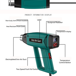 Industrial Grade Customisable Portable Fast Electronic Heat Gun with Display Hot Air Gun Blower