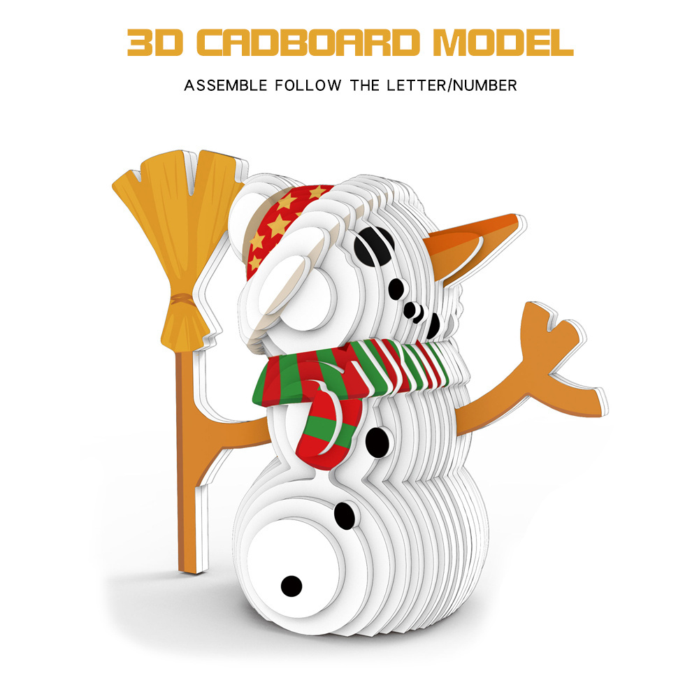 Creative Paste Puzzle Glue Toy Christmas 3D Puzzle With Scene Map DIY Paper Model