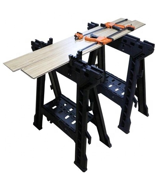 Folding Sawhorses, Heavy Duty Stand, 1,000 lb Capacity, 2 Pack