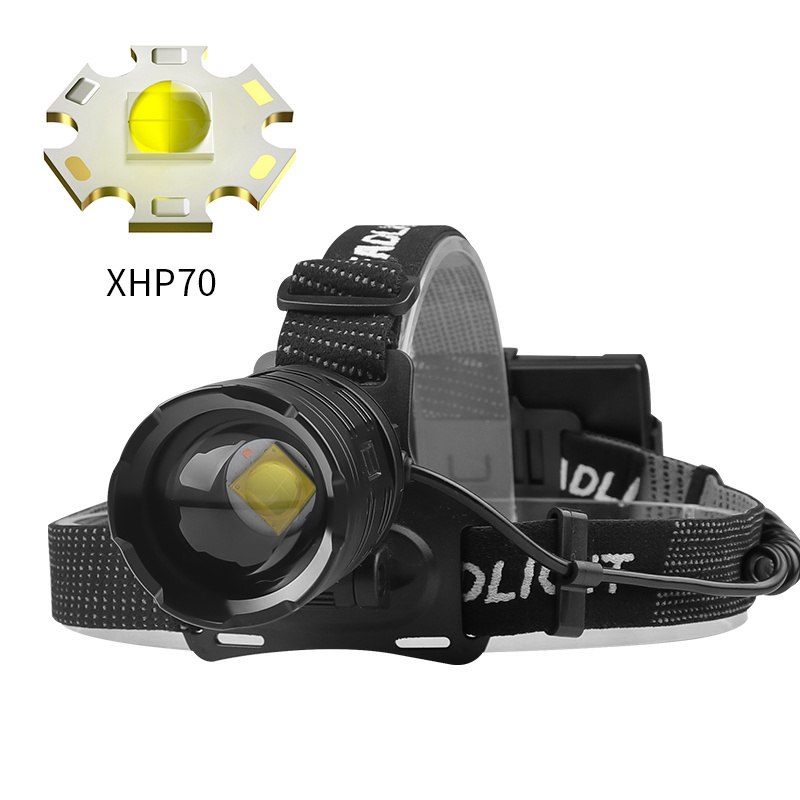 1000m ZOOM  XHP70 30W 1200 lumen 18650 output LED Headlight USB Rechargeable Waterproof Fishing Light  Sensor Headlamp