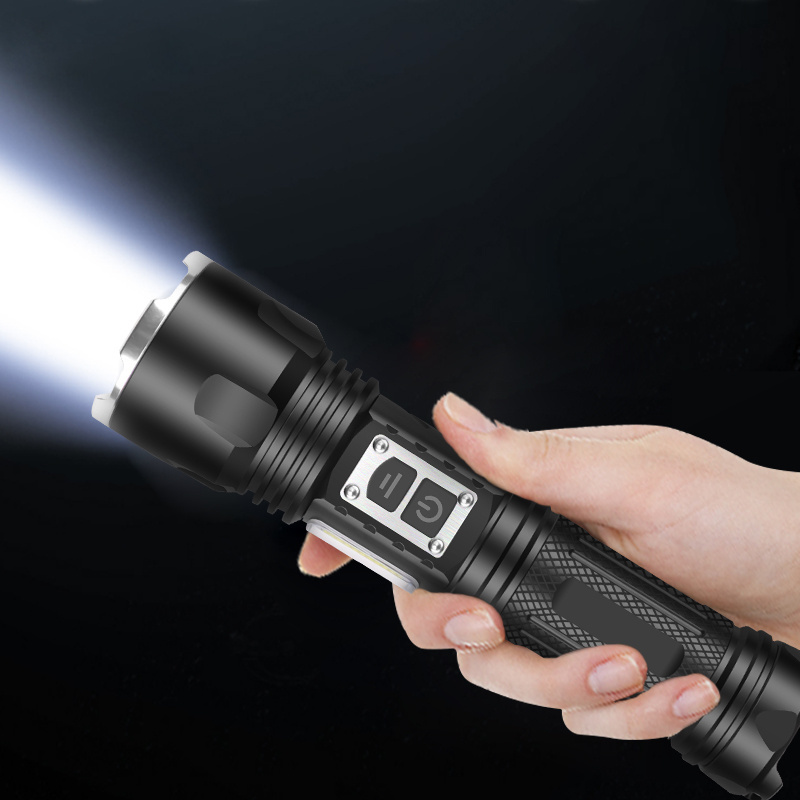 High Quality xhp160 usb c Tactical Flashlight 10000 Lumen Waterproof High Power Flashlight COB Led Torch rechargeable led lights