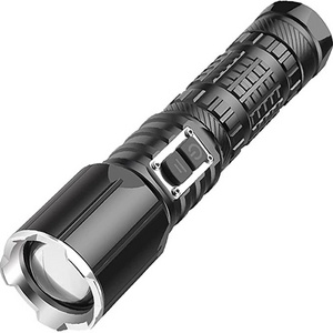 Handheld Flashlight 1500 Lumens LED XHP70 Rechargeable Flashlight Zoomable Waterproof Hand Torch Light 5 Modes with Power Bank