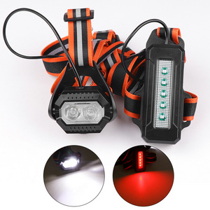 2022 Outdoor T6  LED Flashlight Night Run Warning Lights USB Charge Chest Lamp Hiking Camping Safety Tools Sport Running Lights