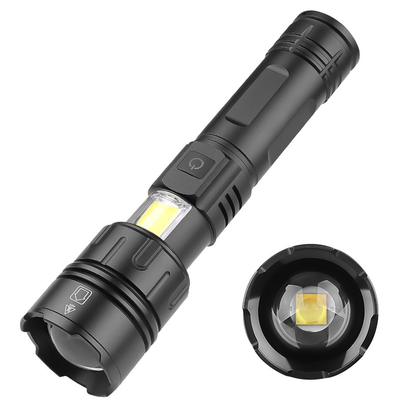 Hidden Side COB Red White LED Flashlight XHP70 High Lumen 1500 Lamp for Camping 7Modes Rechargeable Support Output Flashlight