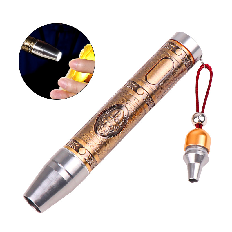 Ultraviolet 365nm UV White Yellow 3 LEDs Light Source Flashlight lamp for Jade Jewelry Identification 18650 Torch