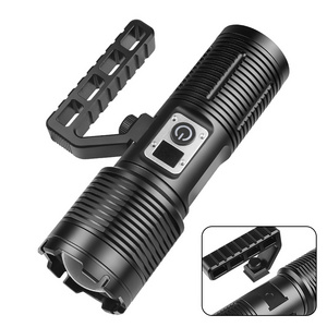 Super Bright High Lumen 3500LM Flashlight XHP160 Led with Tail COB Flashlight Built-in Battery Digital Power Display Torches