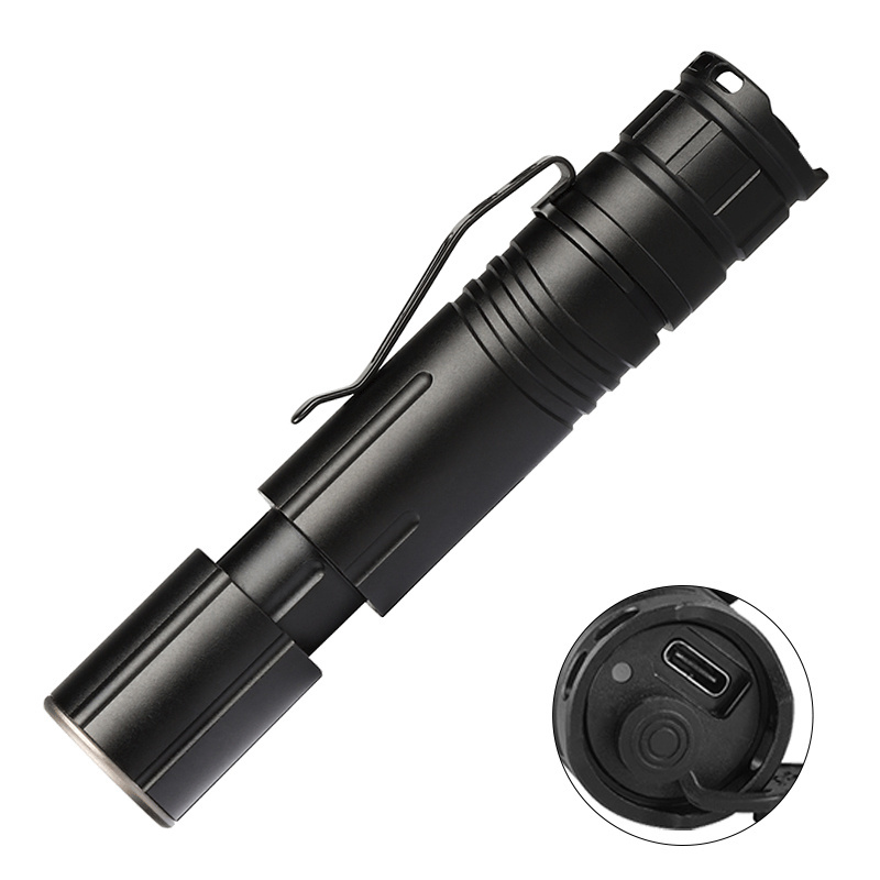 Xhp50 compact 10000 lumen zoom 300 m pen holder lightweight small 18650 battery camping patrol 10km flashlight