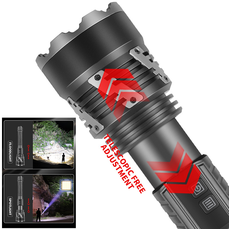 Led Lights 26650 Battery 8000 Lumen Flashlight Xhp360 Powerful Rechargeable Led Flashlights Feather Design Ultra Bright Torch