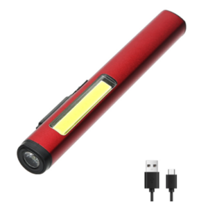 Usb Rechargeable XPE COB Floodlight Flashlight 300 Lumen Beam Aluminum Alloy Pen Clip Work Light Built  Battery with Tail Magnet