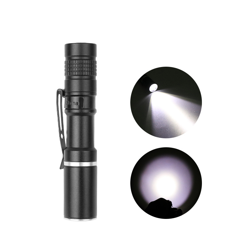 Inspection Beam mini Penlight with Adjustable Pocket Clip and Consistent  Brightness Black 150 lumens1 Pack Led flashlight