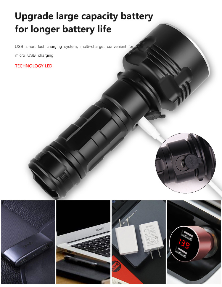 XHP70 Super Powerful LED Flashlight XM-L2 Tactical Torch USB Rechargeable Linterna Waterproof Lamp Ultra Bright Lantern