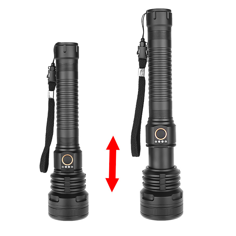 2019 High Powerful High 2000 Lumen 5 Modes Usb Telescopic Flashlight Rechargeable Zoomable Aluminum Led XHP70 Flashlight