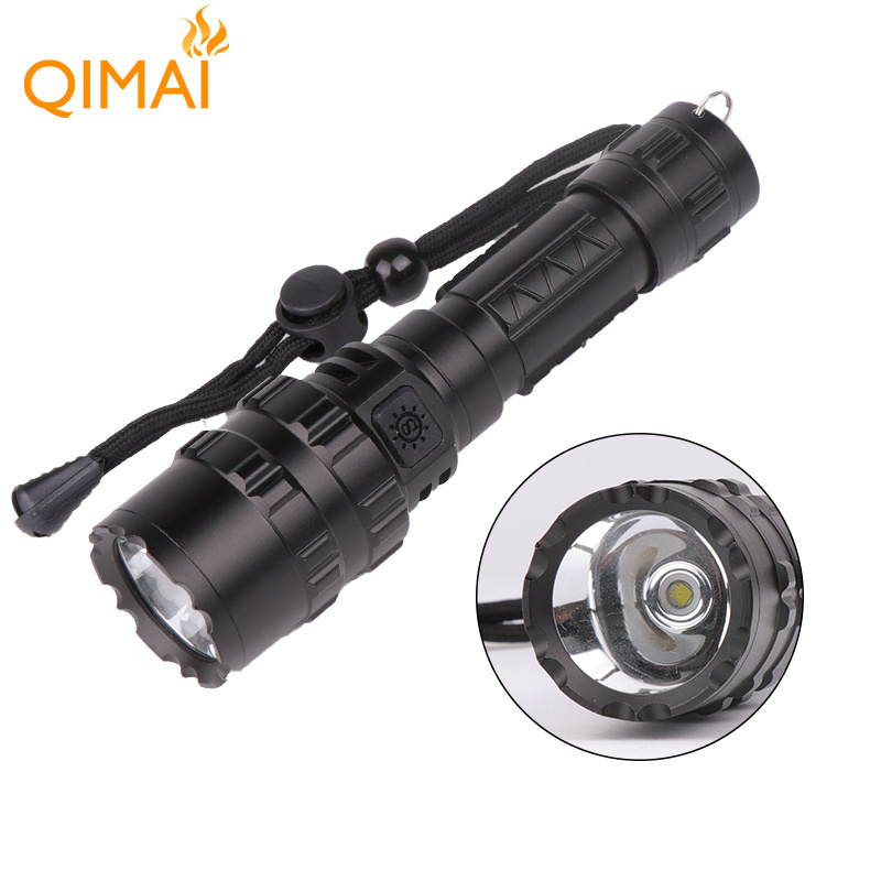 USB Rechargeable Waterproof Handle Flash Light Self-defense Torch LED  Tactical Flashlight