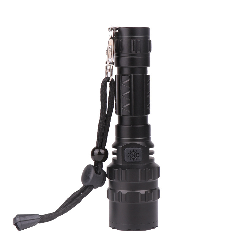 USB Rechargeable Waterproof Handle Flash Light Self-defense Torch LED  Tactical Flashlight